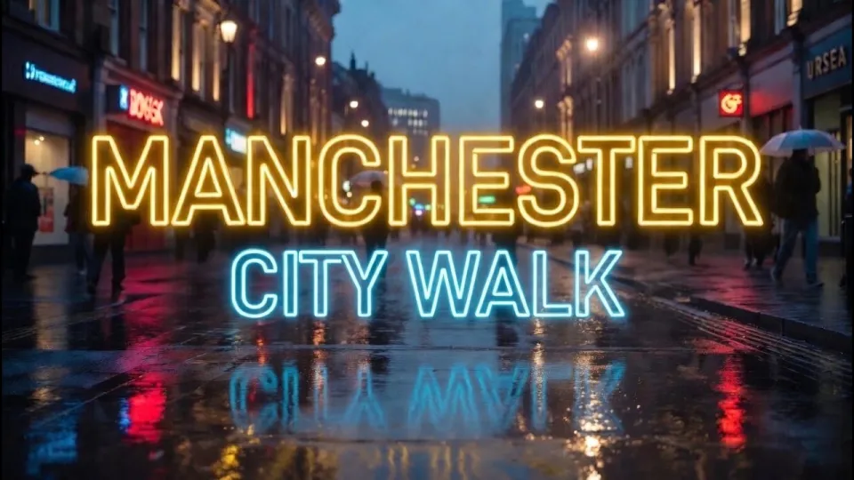 Manchester Rain Walk, Exploring the City Centre in a Unique Ambience